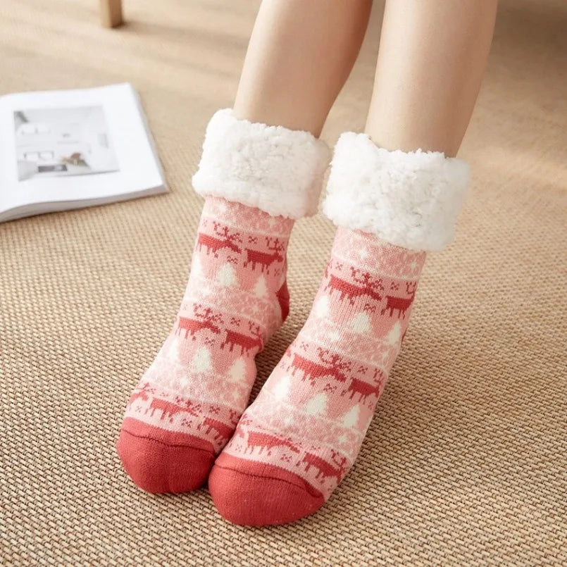 Fluffy Christmas Slipper Socks