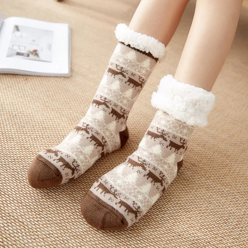 Fluffy Christmas Slipper Socks
