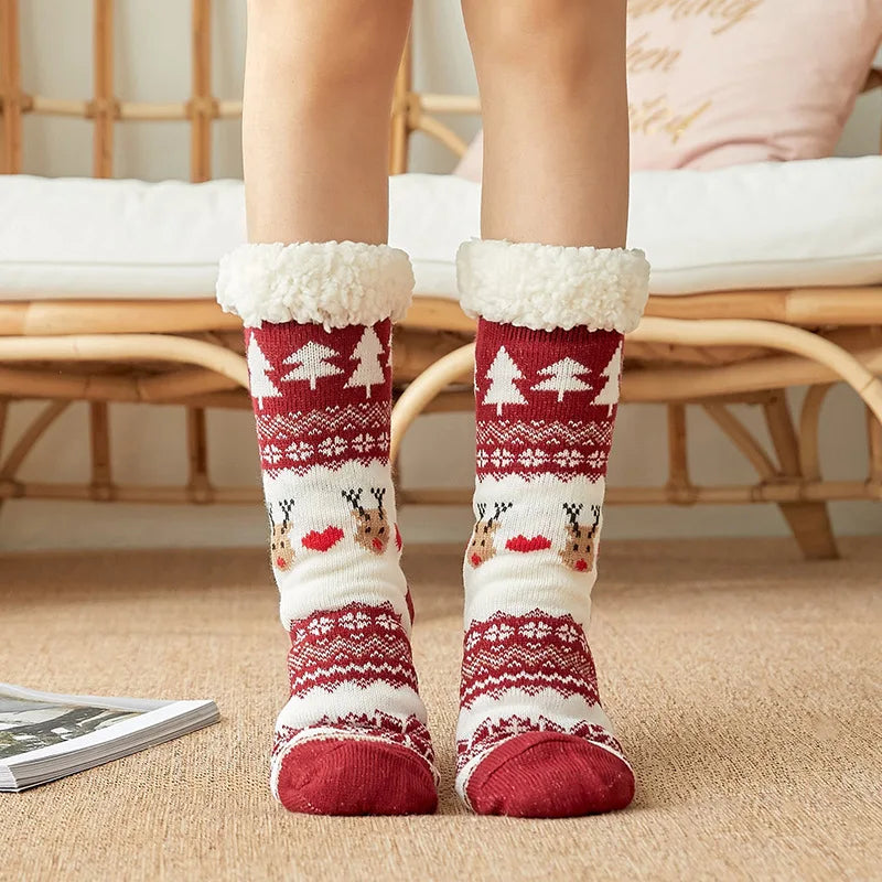 Fluffy Christmas Slipper Socks
