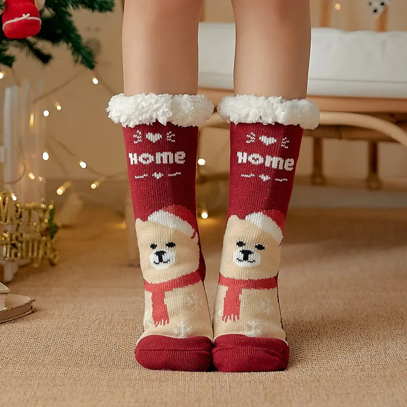Fluffy Christmas Slipper Socks