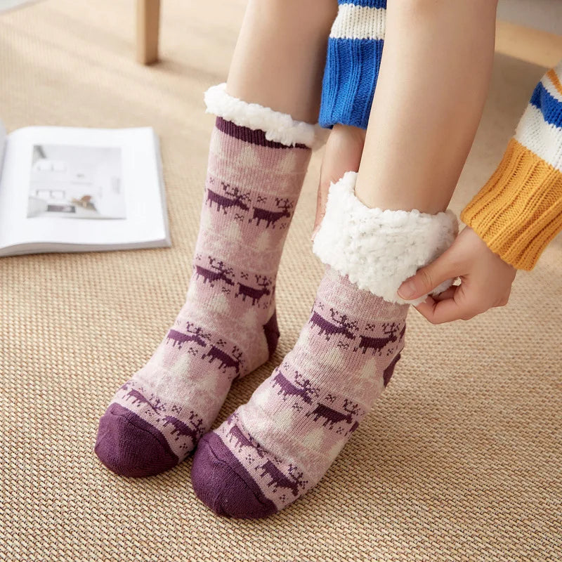 Fluffy Christmas Slipper Socks