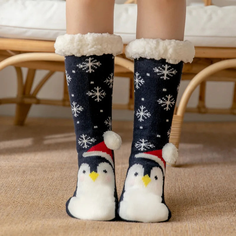 Fluffy Christmas Slipper Socks