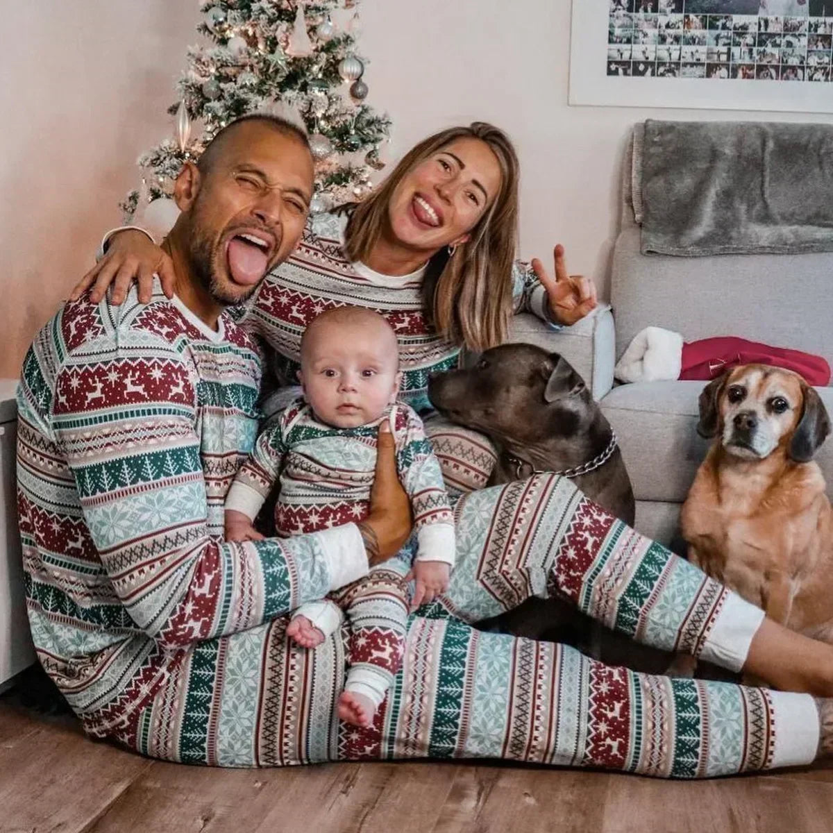 Nordic Reindeer Matching Family Pyjamas