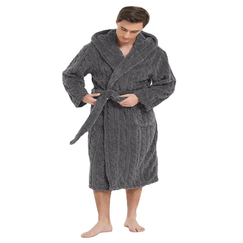 Plush Hooded Dressing Gown