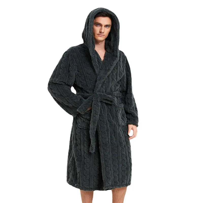 Plush Hooded Dressing Gown