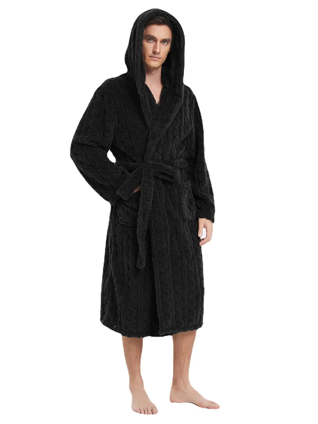 Plush Hooded Dressing Gown