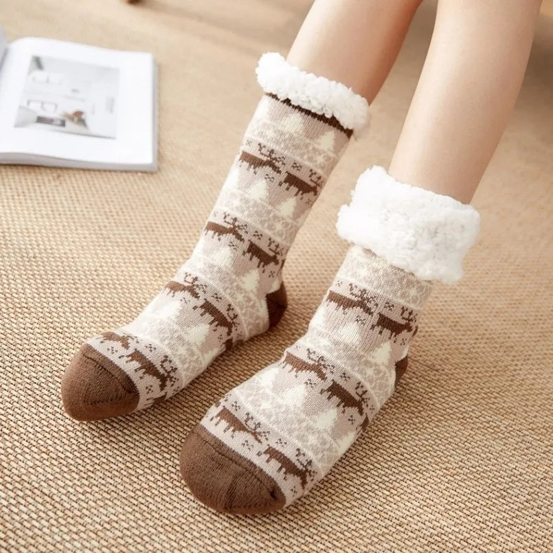 Fluffy Christmas Slipper Socks