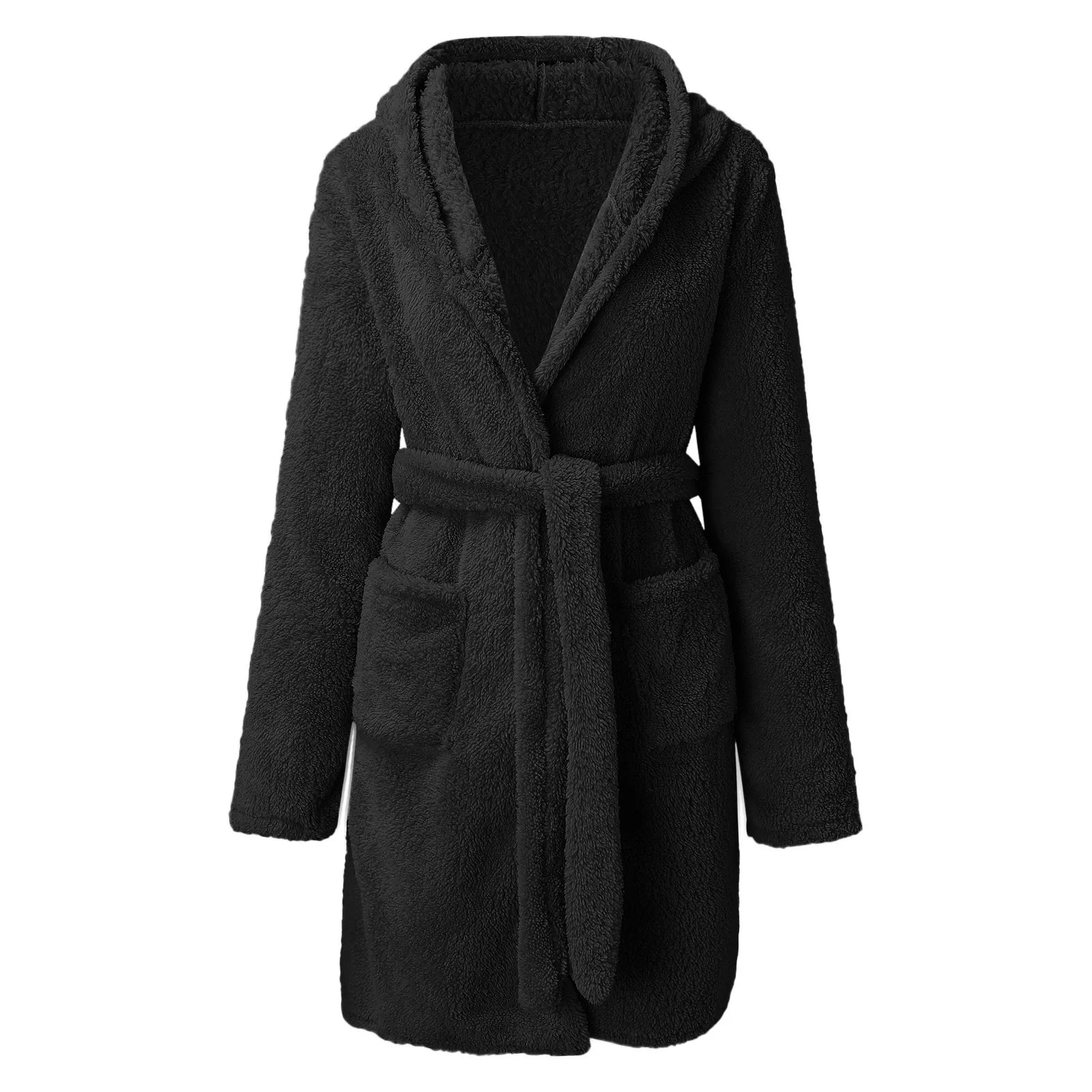 Women’s Fluffy Hooded Bathrobe