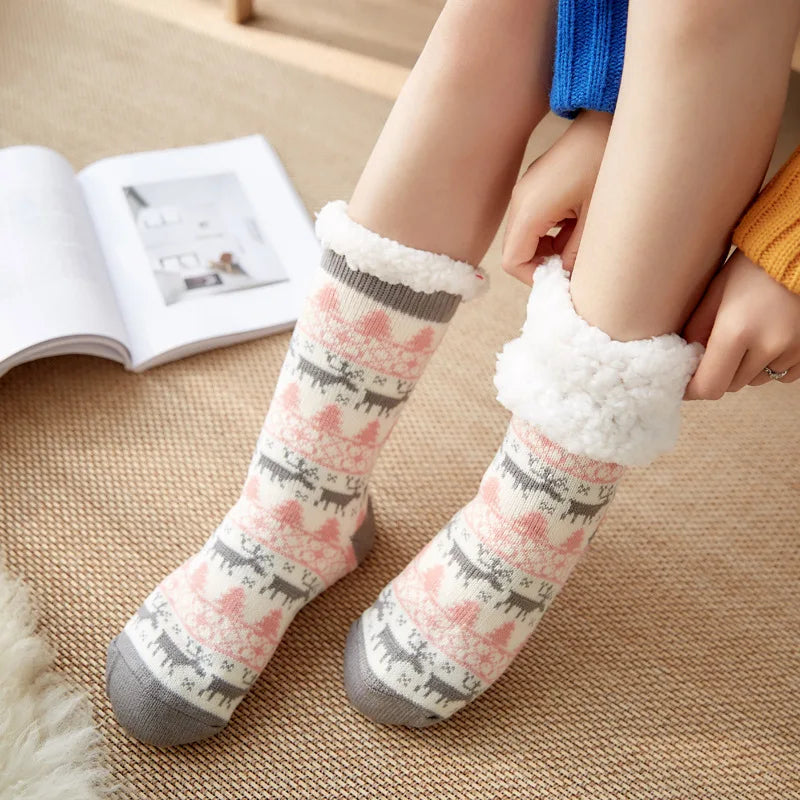 Fluffy Christmas Slipper Socks