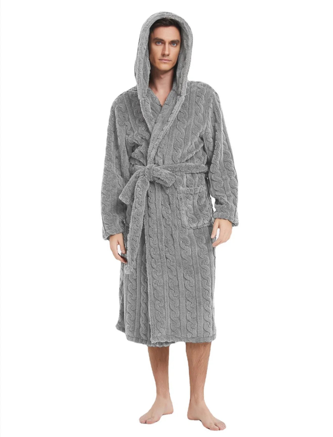 Plush Hooded Dressing Gown